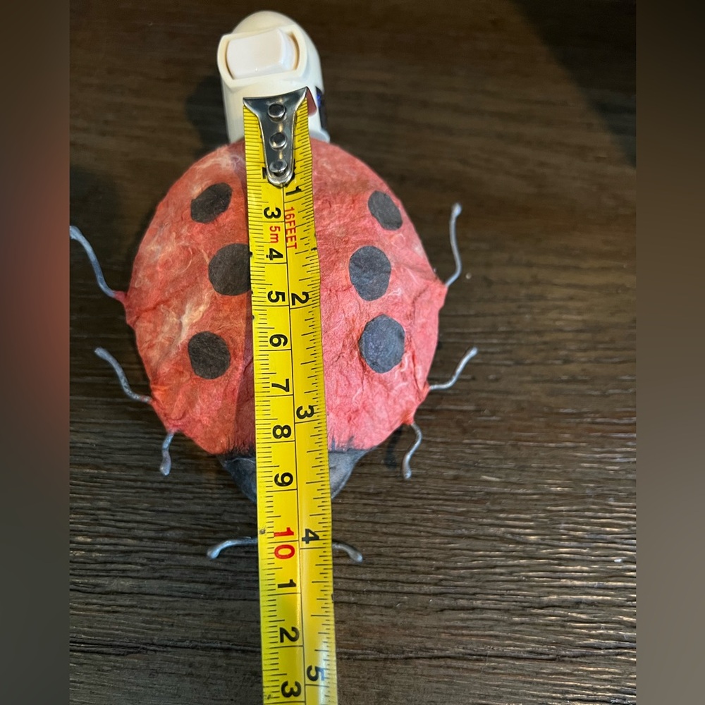Rustic Whimsical paper-mâché ladybug  🐞 Nightlight - Picture 5 of 6